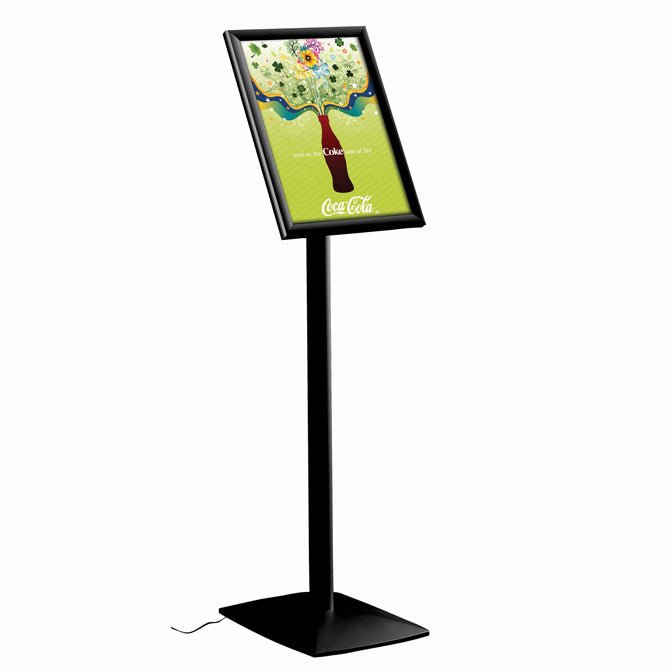 11 x 17 LED-Box Illuminated Pedestal Sign Stand, Black – Braeside Displays