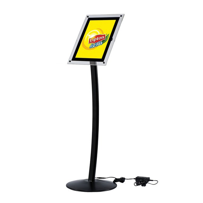 11 x 17 LED-Box Illuminated Pedestal Sign Stand, Black – Braeside Displays