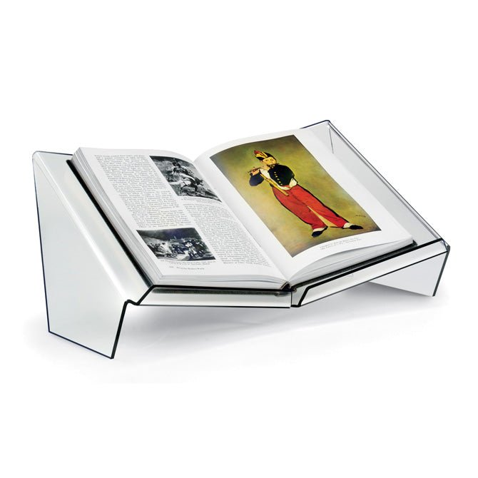 DELUXE BOOK STAND, CLEAR ACRYLIC