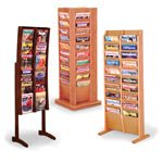 Wood Overlap Floor Literature Racks