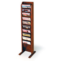 10 POCKET FLOOR STANDING WOOD MAGAZINE RACK - Braeside Displays