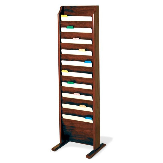 10 POCKET WOODEN FLOOR STANDING FILE AND CHART HOLDER - Braeside Displays