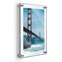 11" X 17" DELUXE ACRYLIC STANDOFF WALL FRAME, CLEAR - Braeside Displays