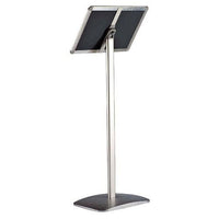 11" x 17" Euro-Style Pedestal Sign Stand, Silver - Braeside Displays