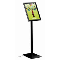 11" x 17" LED-Box Illuminated Pedestal Sign Stand, Black - Braeside Displays