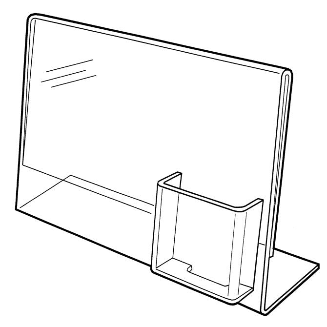 11" X 8-1/2" SLANT BACK SIGN/BROCHURE HOLDER COMBO - Braeside Displays