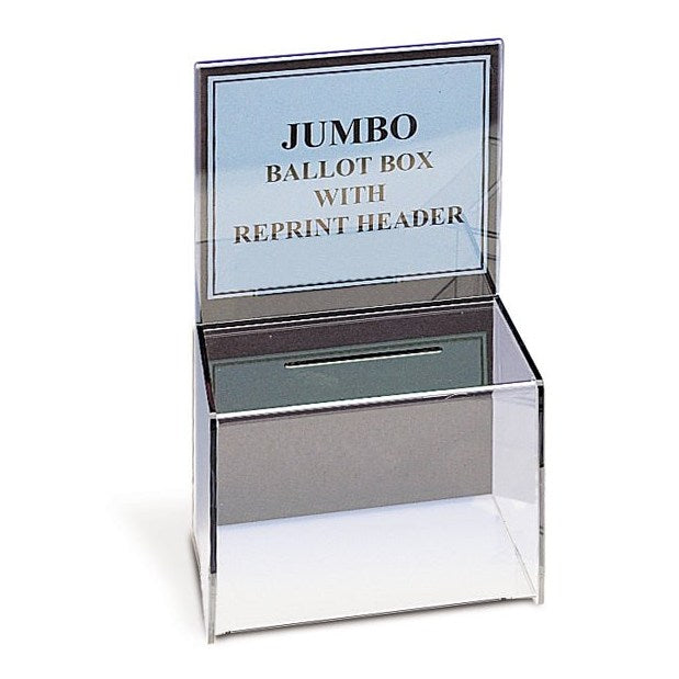 11" x 8" Jumbo Acrylic Ballot Box - Braeside Displays