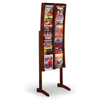 12 POCKET FLOOR STANDING WOOD MAGAZINE RACK - Braeside Displays