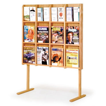 12 POCKET MAGAZINE / 24 POCKET BROCHURE FLOOR DISPLAY WITH DIVIDERS - Braeside Displays