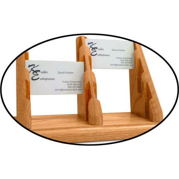 12 POCKET OAK WOOD BUSINESS CARD HOLDER - Braeside Displays