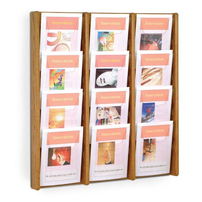 12 POCKET SLANTED MAGAZINE WALL RACK - Braeside Displays