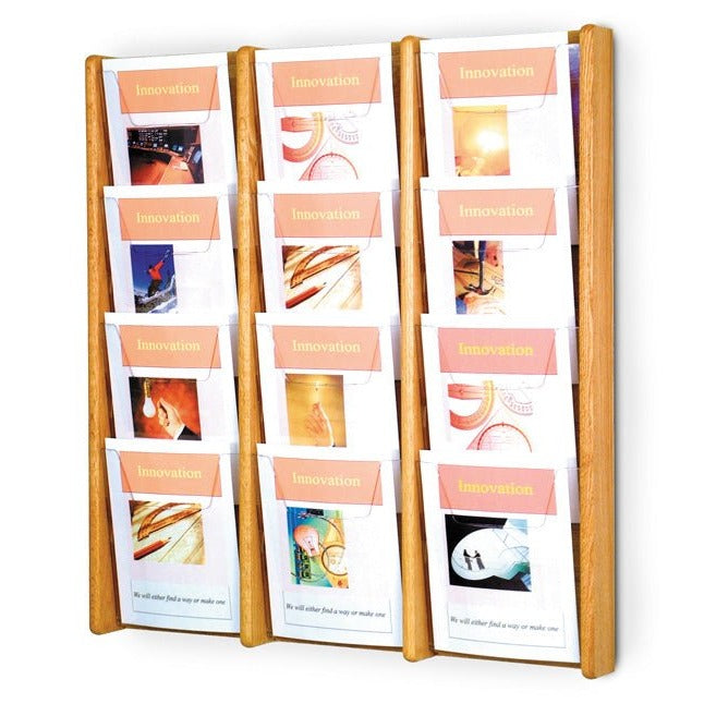 12 POCKET SLANTED MAGAZINE WALL RACK - Braeside Displays