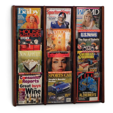 12 POCKET SLANTED MAGAZINE WALL RACK - Braeside Displays