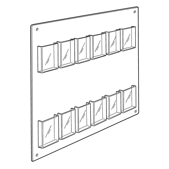 12 POCKET TRI-FOLD WALL RACK, HORIZONTAL - Braeside Displays