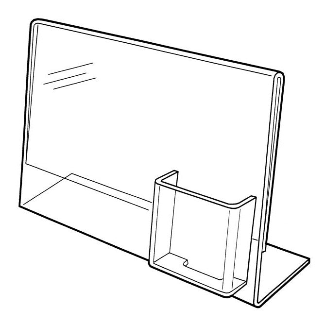 13" X 11" BREAK-RESISTANT SLANT BACK SIGN/BROCHURE HOLDER COMBO - Braeside Displays