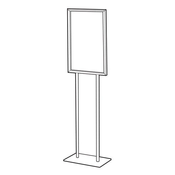 14" x 22" Economy Double-Stem Poster Stand, Chrome - Braeside Displays