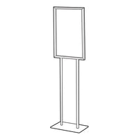 14" x 22" Economy Double-Stem Poster Stand, Chrome - Braeside Displays