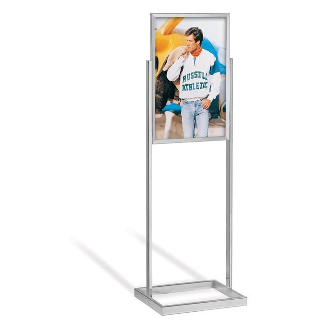 14" x 22" Rectangular Tube Poster Stand, Chrome - Braeside Displays