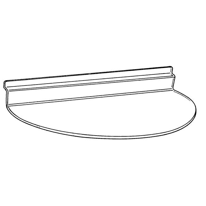 16" Acrylic Semi-Circular Slatwall Shelf - Braeside Displays