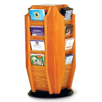 16 POCKET ROTATING WOODEN BROCHURE COUNTER RACK - Braeside Displays