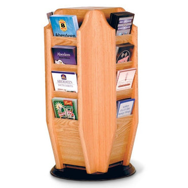 16 POCKET ROTATING WOODEN BROCHURE COUNTER RACK - Braeside Displays