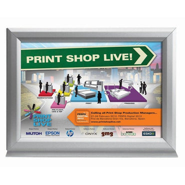 17" X 11" COUNTERTOP SLIDE-IN ALUMINUM SIGN FRAME, SILVER - Braeside Displays