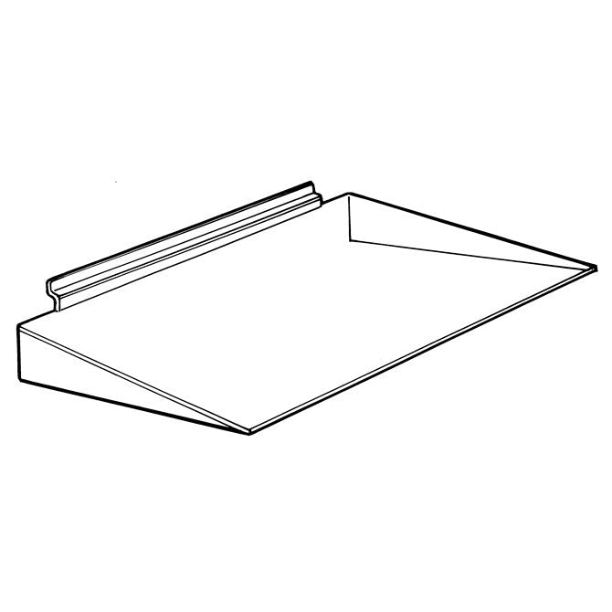 18" x 12" Acrylic Reinforced Slatwall Shelf - Braeside Displays