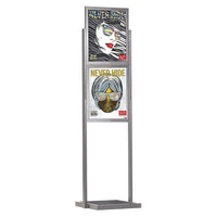 18" x 24", 2-Tier, Economy Floor Poster Stand, Silver - Braeside Displays