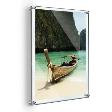 18" X 24" DELUXE ACRYLIC STANDOFF WALL FRAME, CLEAR - Braeside Displays