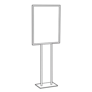 22" x 28" Economy Double-Stem Poster Stand, Chrome - Braeside Displays