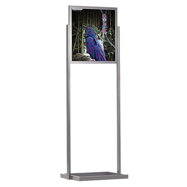 22" x 28" Economy Floor Poster Stand, Silver - Braeside Displays