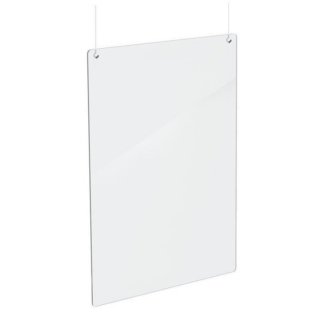 23.5" x 31.5" Hanging Sneeze Guard, Protective Register Safety Shield - Braeside Displays