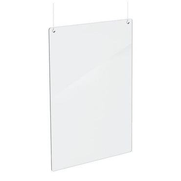 23.5" x 31.5" Hanging Sneeze Guard, Protective Register Safety Shield - Braeside Displays