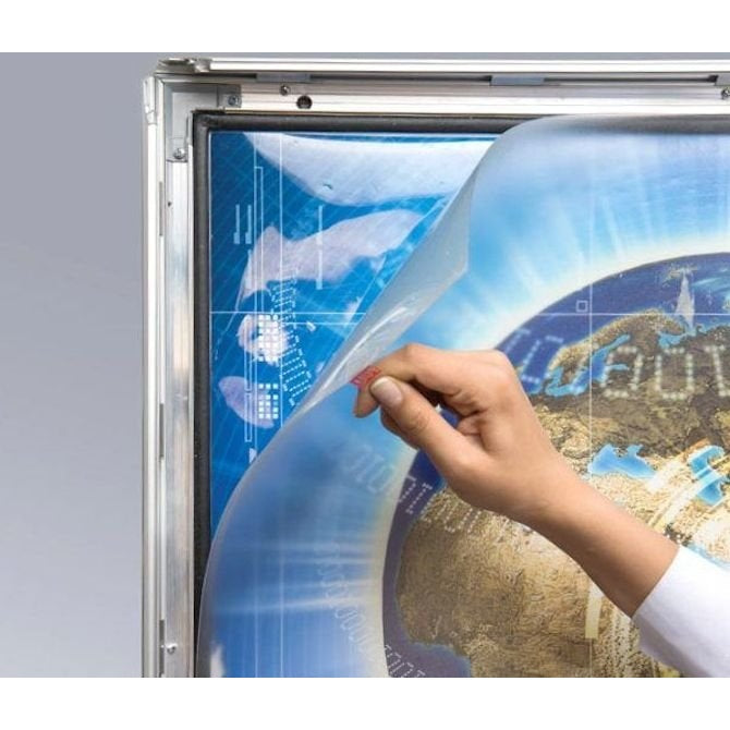 24" x 36" Lockable, Weatherproof LED Box Illuminated Poster Snap Frame, Silver - Braeside Displays