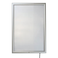 24" x 36" Lockable, Weatherproof LED Box Illuminated Poster Snap Frame, Silver - Braeside Displays