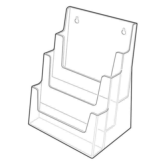 3 POCKET 3-TIER CATALOG HOLDER - WALL MOUNTABLE - Braeside Displays