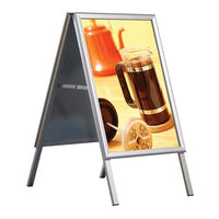 30" x 40" Aluminum A-Frame Sidewalk Sign, Silver with Snap Frame - Braeside Displays