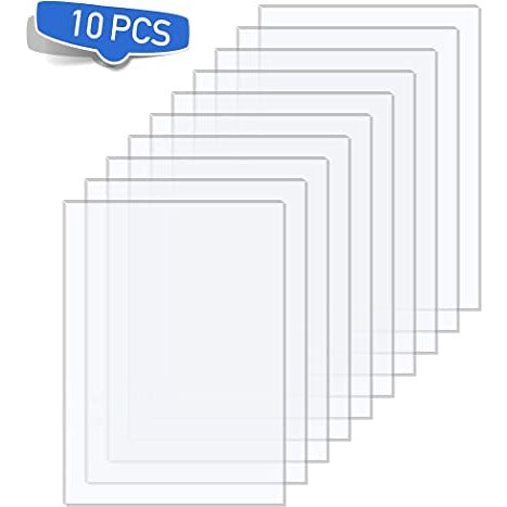 DisplayBug Plexiglass Sheets Pack of 10 – Durable PET Sheet Panels for Poster Frames, Picture Frames, Arts and Crafts Plastic Sheeting – Protective Sheet Barrier Plastic Sheets Made in USA - Braeside