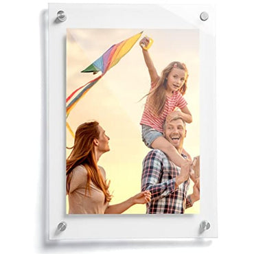 Displaybug Acrylic Frame – Standoff Floating Frame for Photos, Diplomas, Certificates, Posters – Modern and Minimalist Acrylic Picture Frame for Home and Office – Portrait or Landscape - Braeside