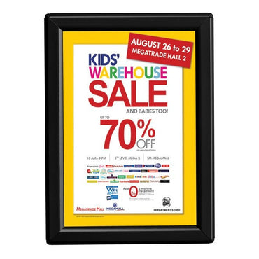 5" x 7" Convertible Sign Snap Frame, Black, Optional Counter Support - Braeside Displays