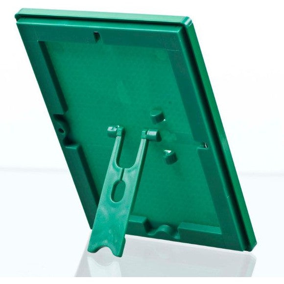 5" X 7" CONVERTIBLE SIGN SNAP FRAME, GREEN, WITH COUNTER SUPPORT - Braeside Displays