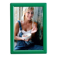 5" X 7" CONVERTIBLE SIGN SNAP FRAME, GREEN, WITH COUNTER SUPPORT - Braeside Displays