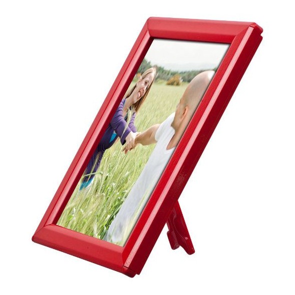 5" x 7" Convertible Sign Snap Frame, Red, With Counter Support - Braeside Displays