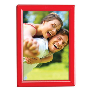 5" X 7" CONVERTIBLE SIGN SNAP FRAME, RED, WITH COUNTER SUPPORT - Braeside Displays