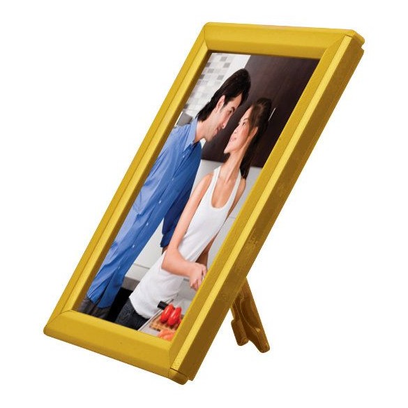 5" x 7" Convertible Sign Snap Frame, Yellow, With Counter Support - Braeside Displays