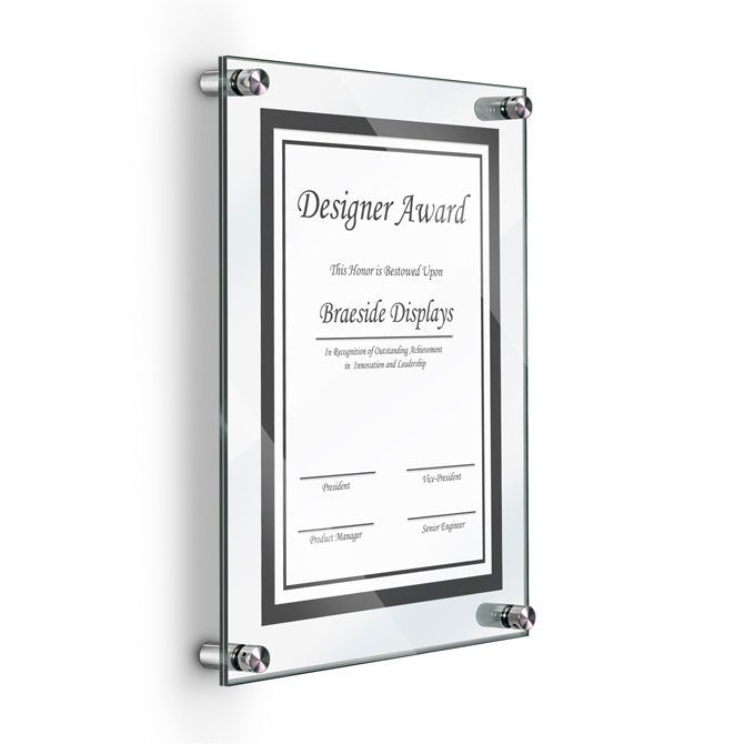 5" X 7" DELUXE ACRYLIC STANDOFF WALL FRAME, CLEAR - Braeside Displays