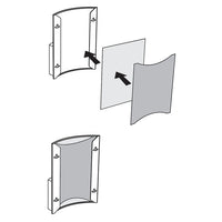 8-1/2" X 11" CURVISO® CURVED ACRYLIC PANEL SIGN HOLDER WITH BROCHURE POCKET - Braeside Displays