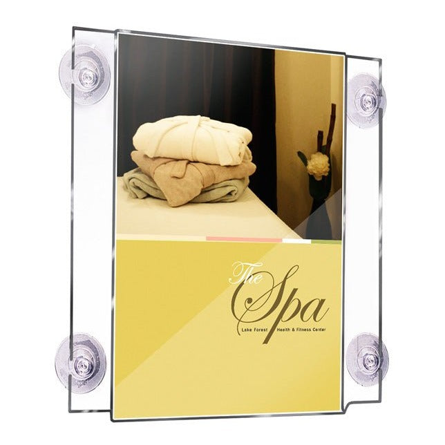 8-1/2" X 11" GLASS MOUNT ACRYLIC SIGN HOLDER - Braeside Displays