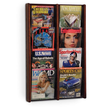 8 POCKET SLANTED MAGAZINE WALL RACK - Braeside Displays