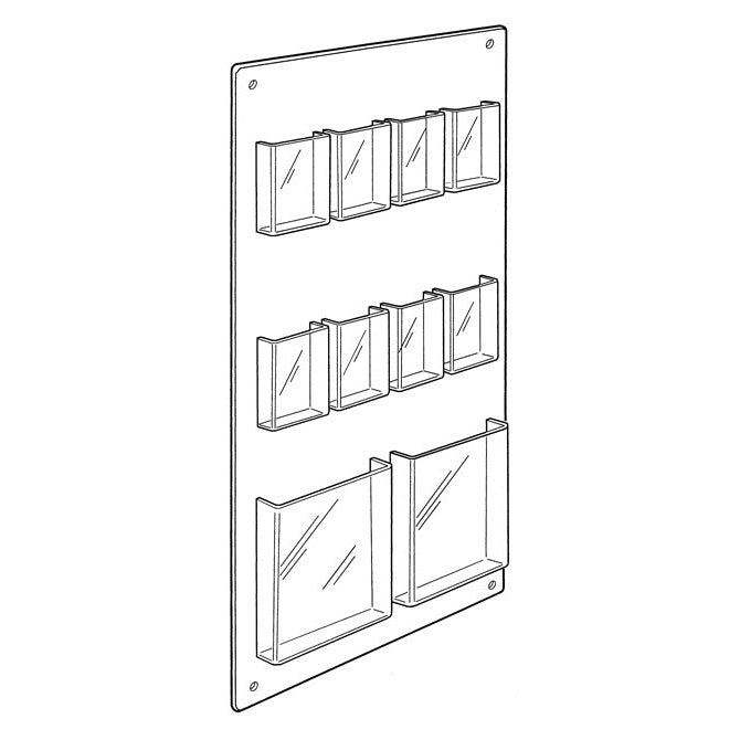 8 POCKET TRI-FOLD, 2 POCKET MAGAZINE WALL RACK - Braeside Displays